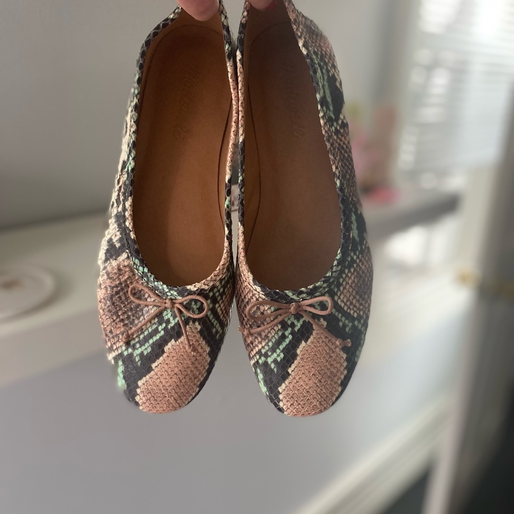 Madewell Snakeskin Leather Ballet Flats